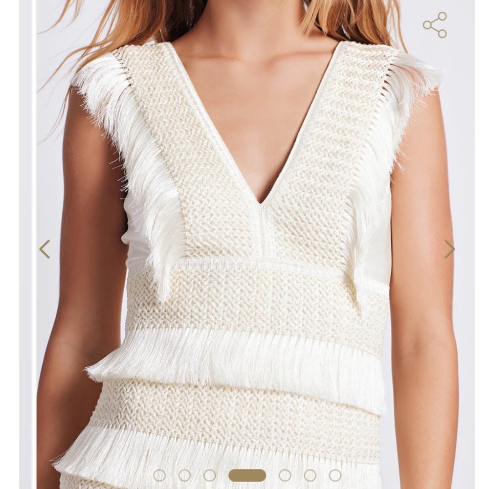 PatBO Fringe Dress in Ivory size XS - Picture 4 of 5